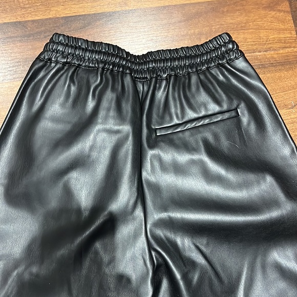 Zara black joggers faux leather. Size XS. Very trendy. !! Super sexy jogger. - Picture 4 of 9